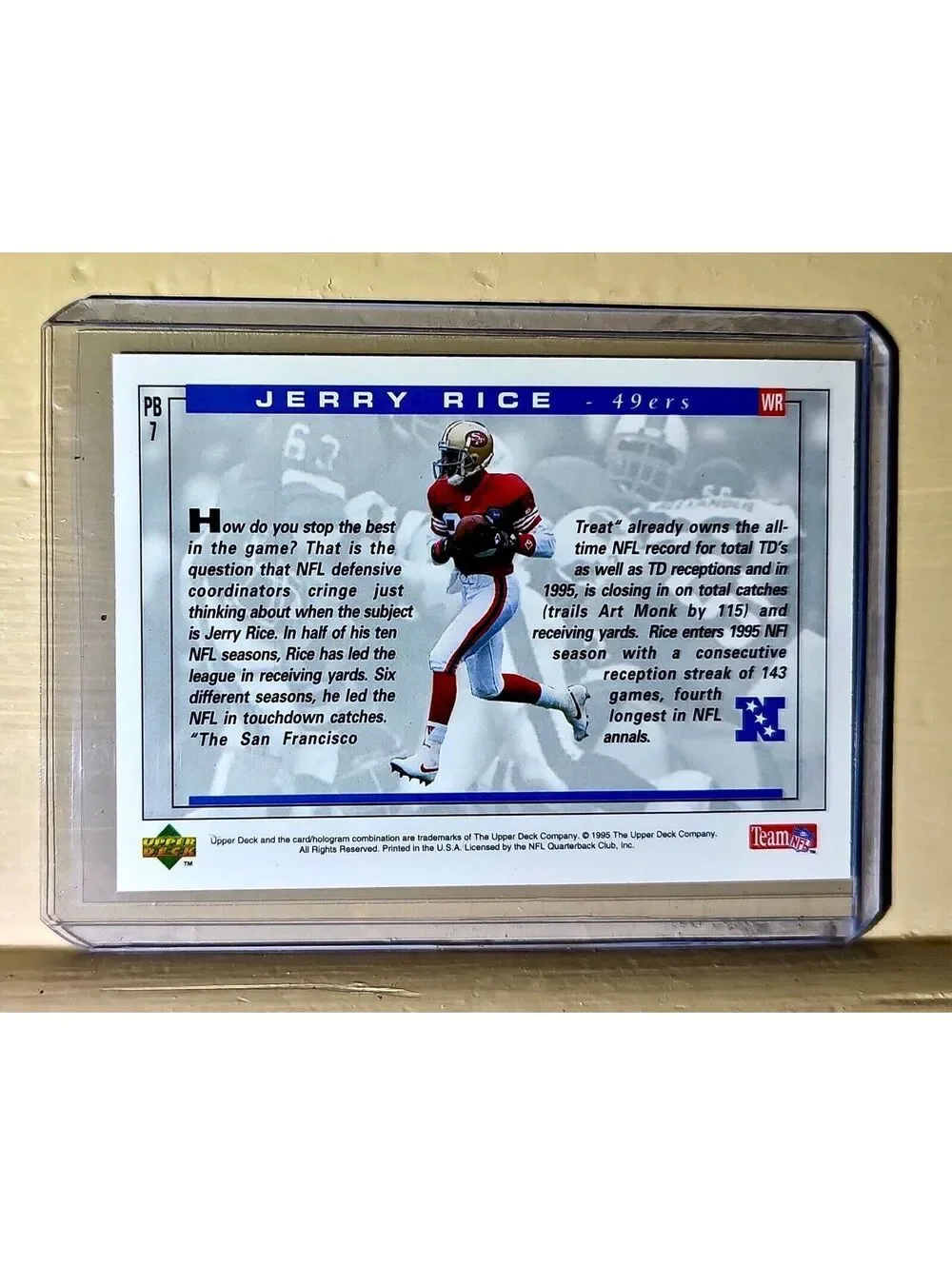 Jerry Rice 1995 Upper Deck Pro Bowl Football #PB7 NFL Card 49ers